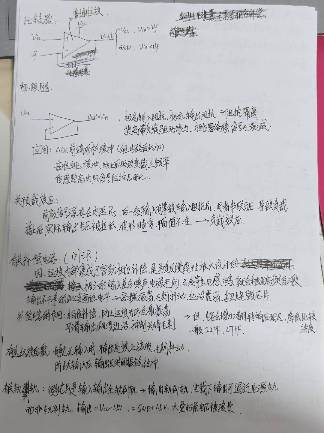 比较器、电压跟随器、负载效应、补偿电容与轨到轨